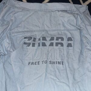 Zumba Light Blue Button Down size small